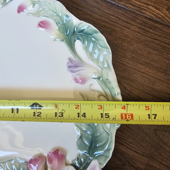 FRANZ  COLLECTION SWEET PEA GARDEN PLATTER - Picture 6 of 9